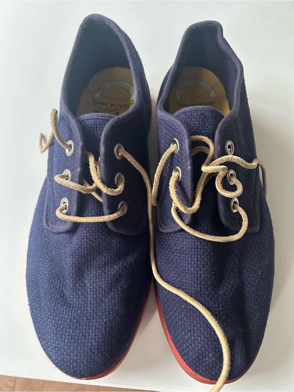 Keds Navy Canvas Boat Shoes with Tan Laces